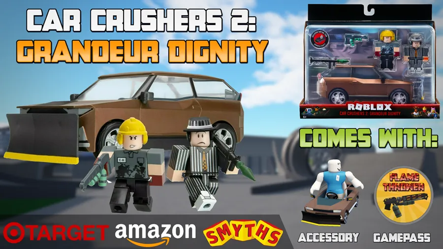 Roblox Car Crushers 2: Grandeur Dignity w/ Exclusive Virtual Item Code